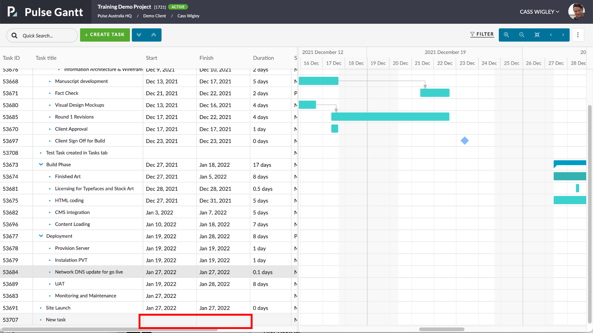 Task Timings - Pulse Project Management Software