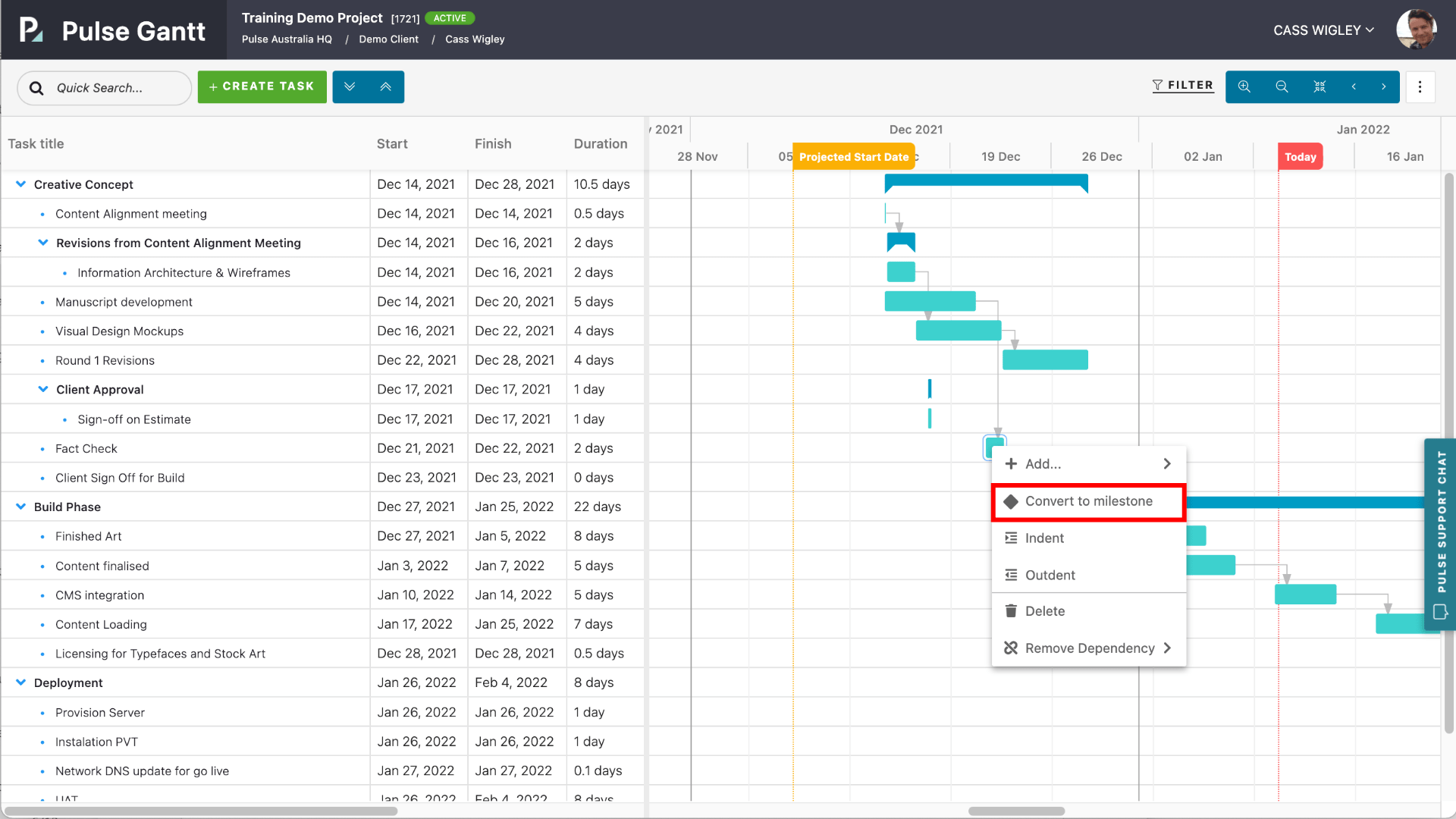 Milestones - Pulse Project Management Software